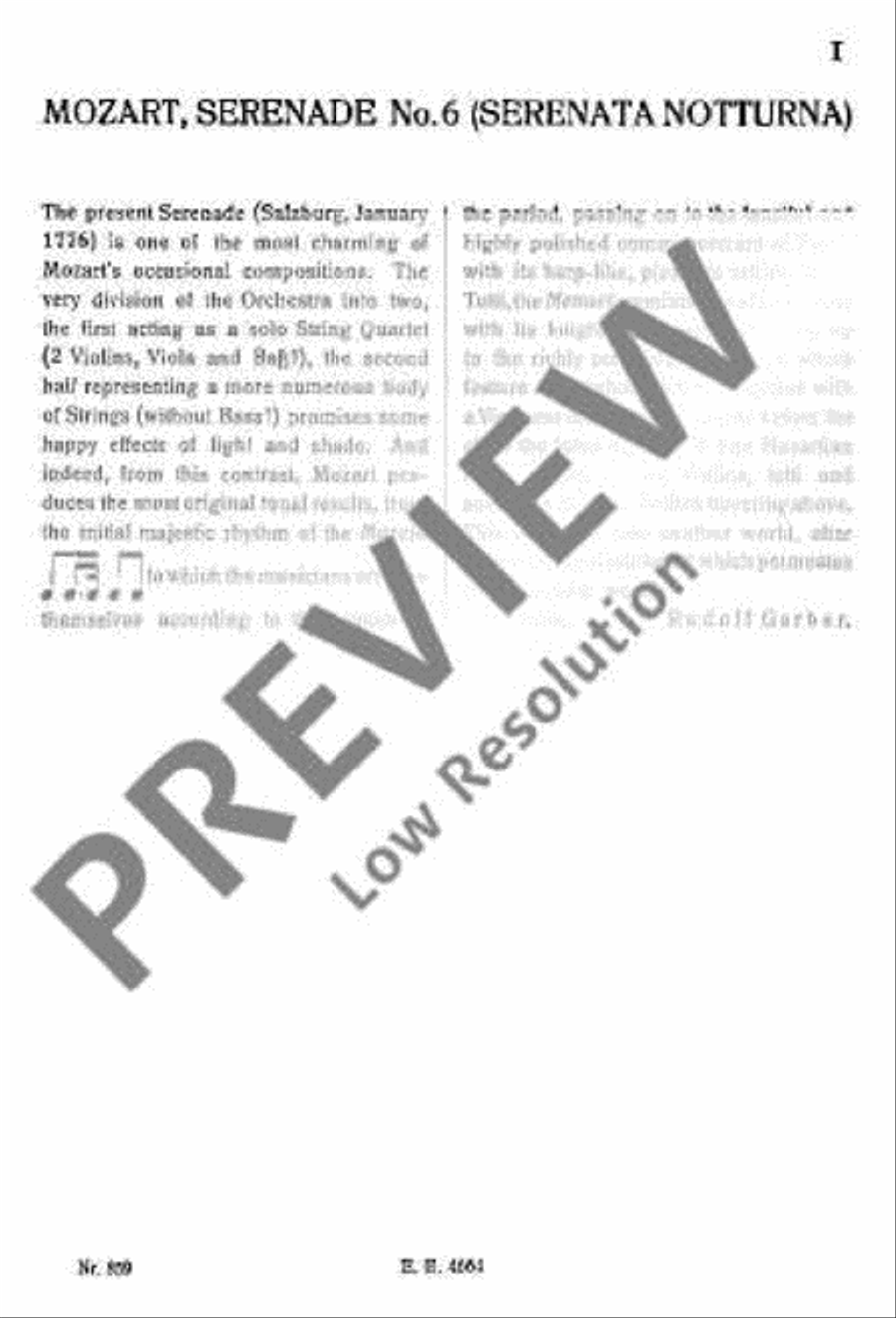 Serenade No. 6 D major Chamber Orchestra scores gallery preview page 4