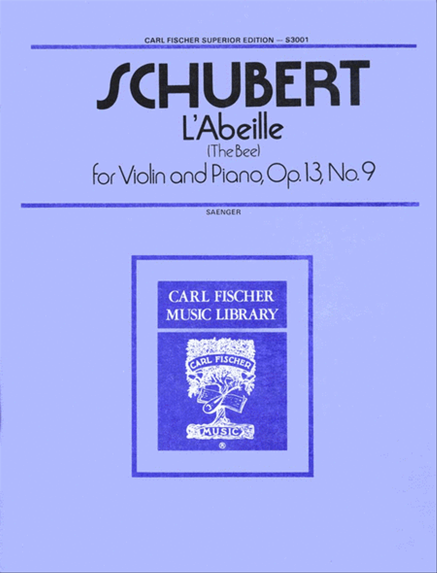 L'Abeille by Franz Schubert Violin Solo - Sheet Music
