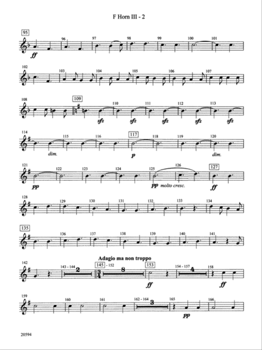 Symphony No. 9 (Fourth Movement): 3rd F Horn Full Orchestra scores gallery preview page 2