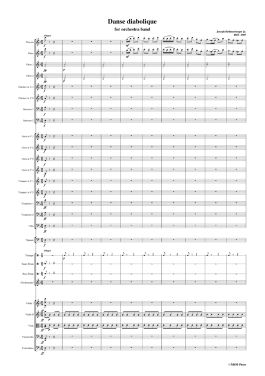 Hellmesberger Jr-Danse diabolique,for orchestra band Clarinet scores gallery preview page 3