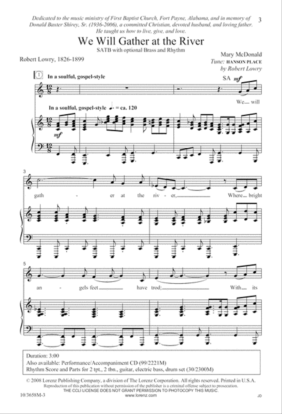 We Will Gather at the River 4-Part scores gallery preview page 4