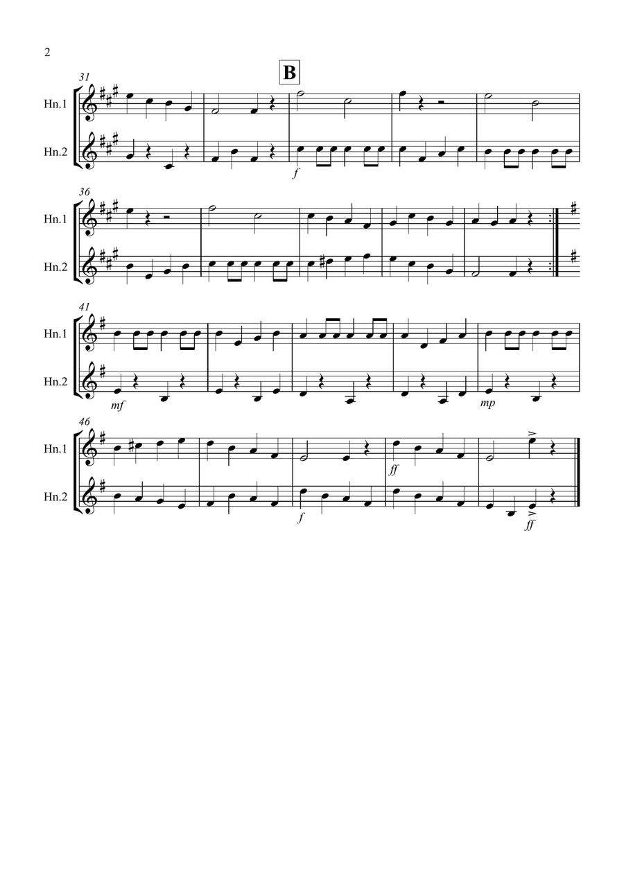 Drunken Sailor for French Horn Duet Drunken Sailor for French Horn Duet Brass Duet scores gallery preview page 2