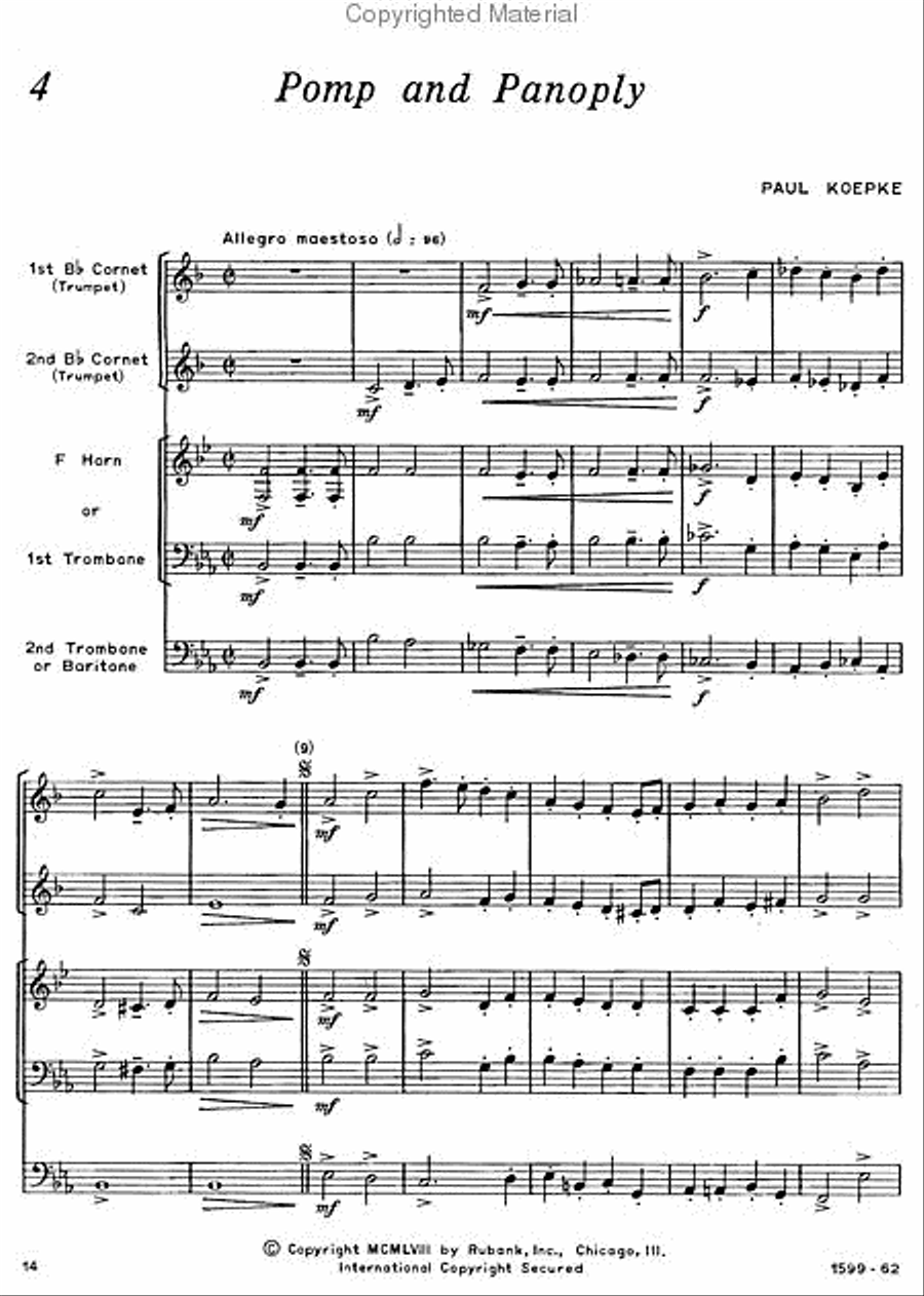 Program Repertoire for Brass Quartet