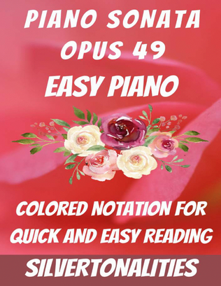 Book cover for Piano Sonata Opus 49 Number 1 and 2 Easy Piano Sheet Music
