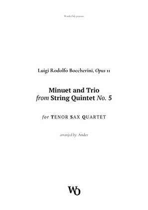 Book cover for Minuet by Boccherini for Tenor Sax Quartet