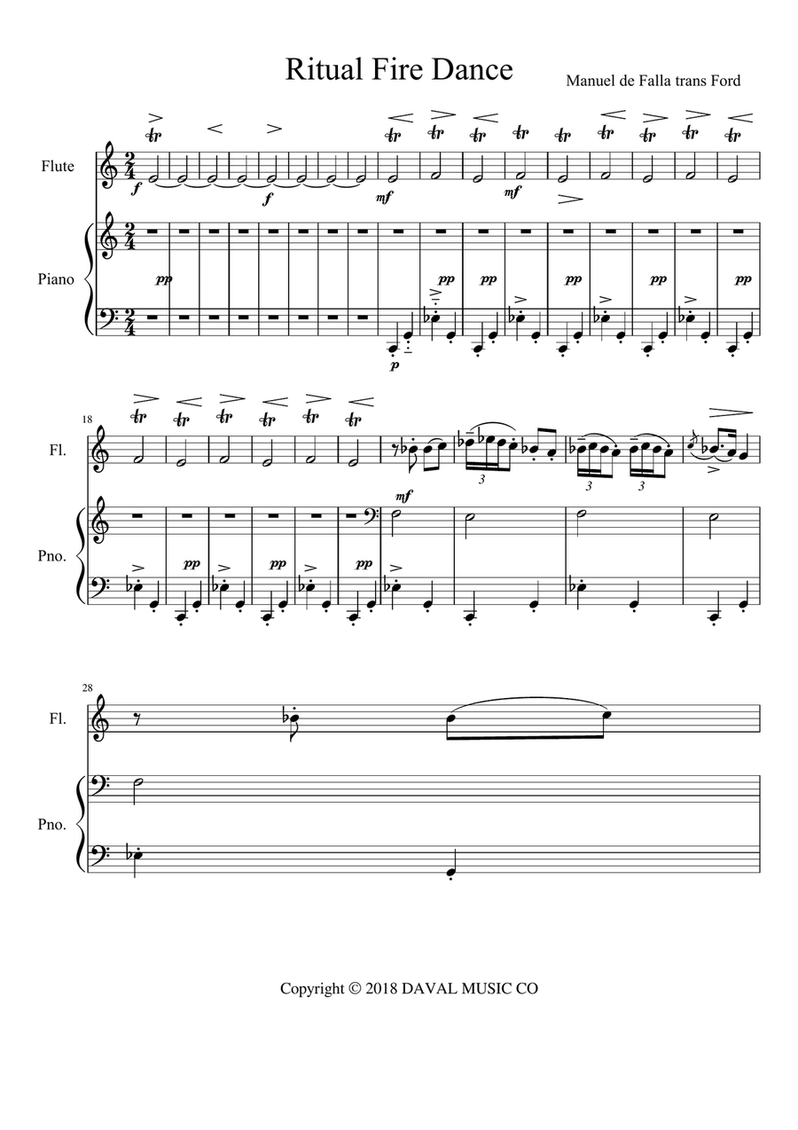 Ritual Fire Dance Ritual Fire Dance Flute Solo scores gallery preview page 1