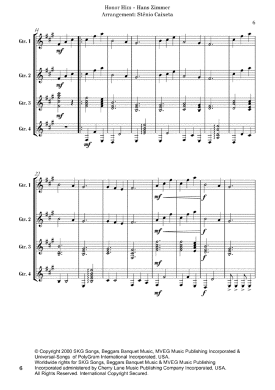 Honor Him Guitar Solo scores gallery preview page 6