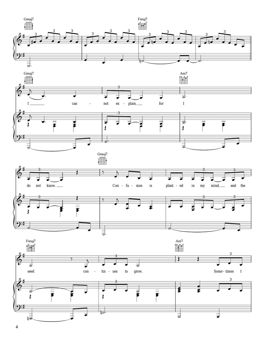 Tinted Glass Piano, Vocal, Guitar scores gallery preview page 4