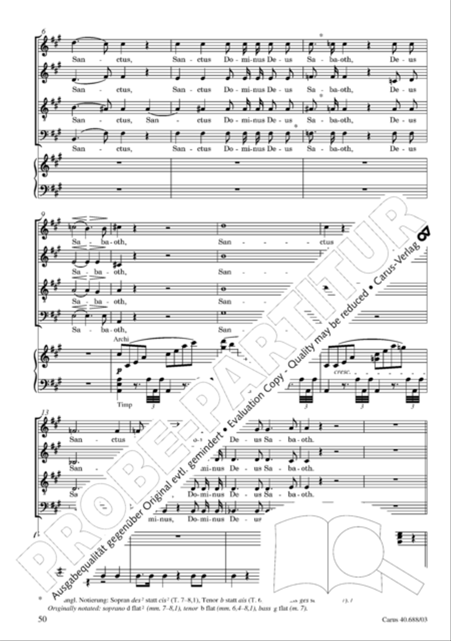 Mass in C Major 4-Part scores gallery preview page 51