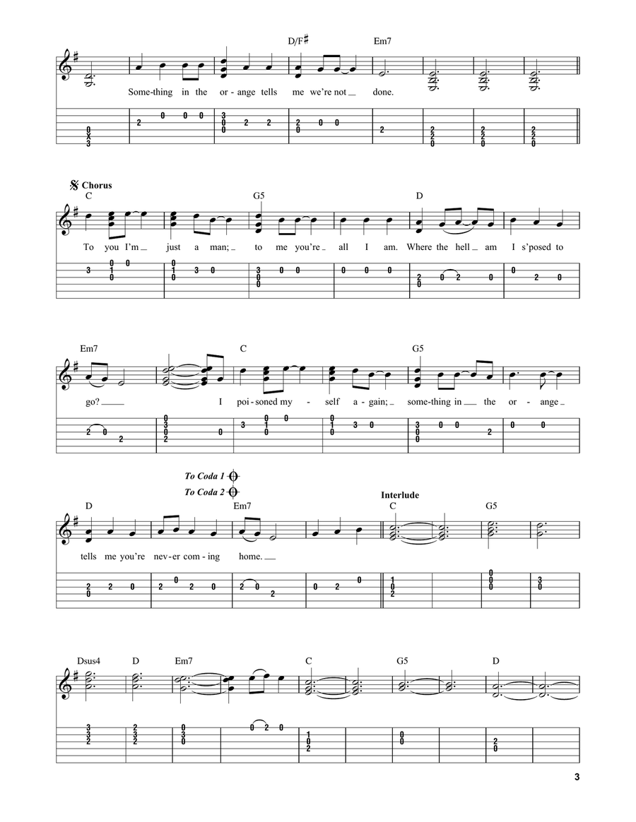 Something In The Orange Electric Guitar scores gallery preview page 3