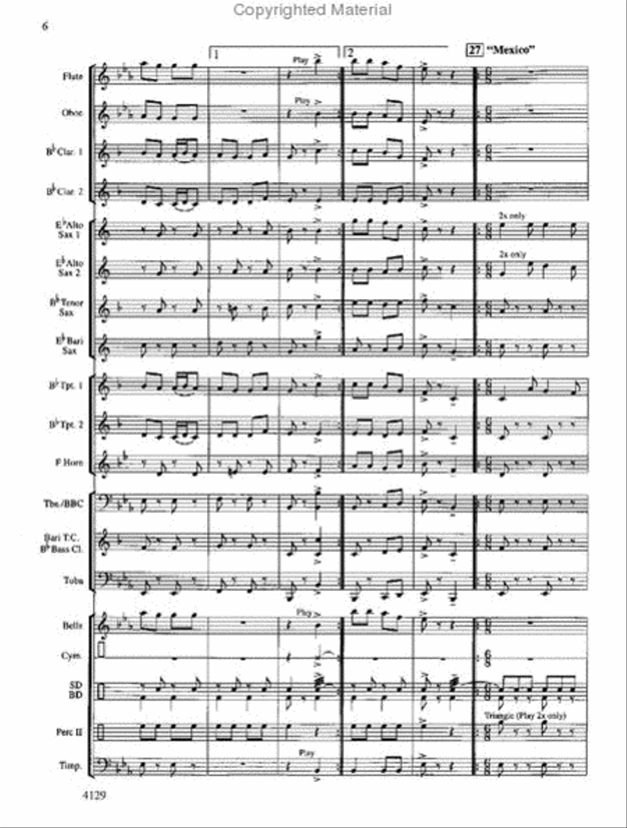 Jingle Bells Around the World Concert Band scores gallery preview page 6