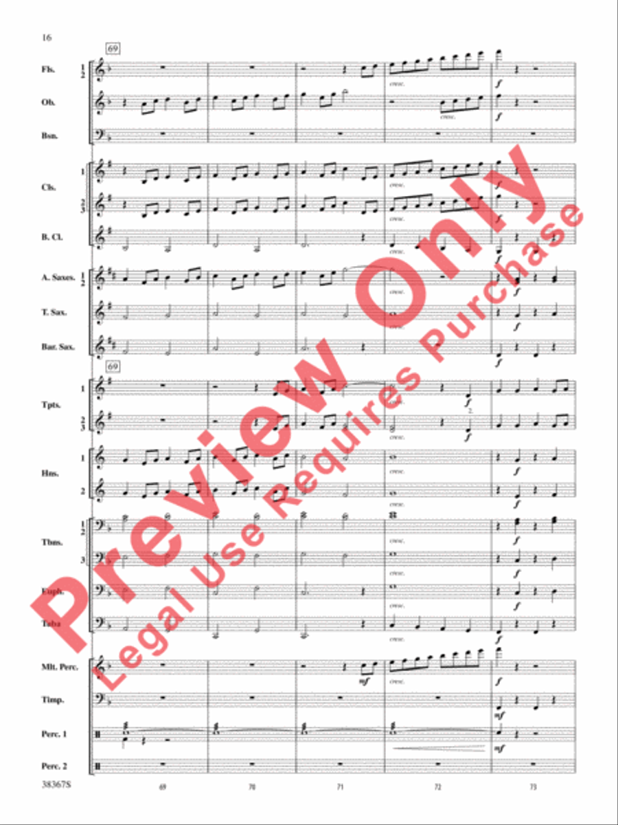 Highlights from Porgy and Bess Concert Band scores gallery preview page 17