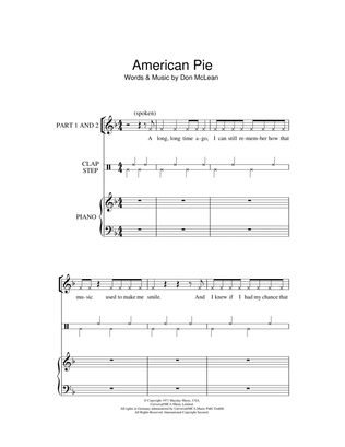 Book cover for American Pie (arr. Rick Hein)