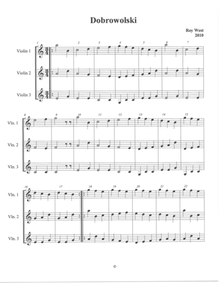 Dobrowolski Violin Solo scores gallery preview page 1