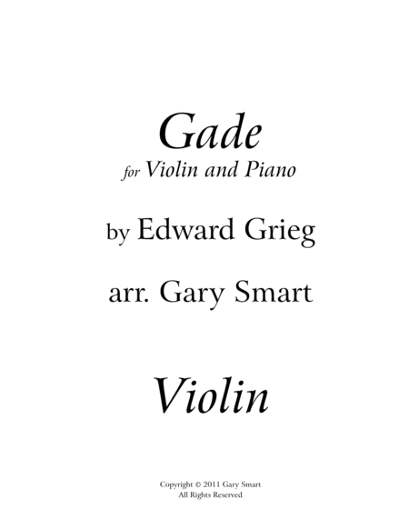 "Gade" (Greig) violin part