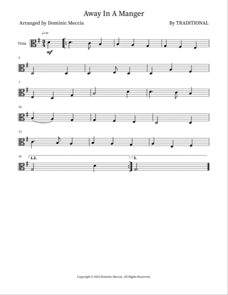 Away In A Manger String Duet scores gallery preview page 2