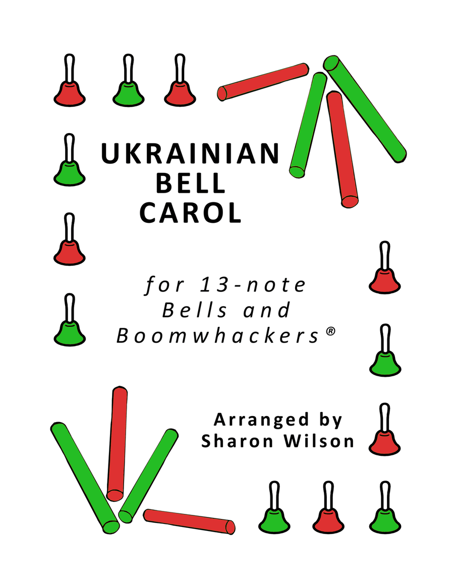 Ukrainian Bell Carol (for 13-note Bells and Boomwhackers with Black and White Notes) Handbell Choir scores gallery preview page 1