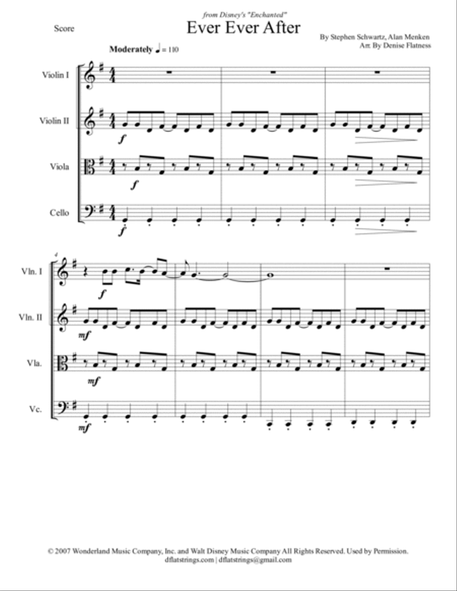 Ever Ever After String Quartet scores gallery preview page 2