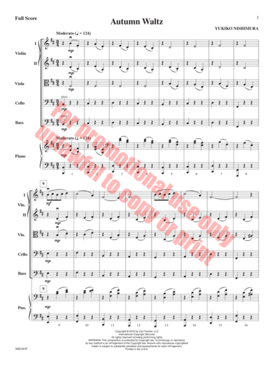 Autumn Waltz String Orchestra scores gallery preview page 4