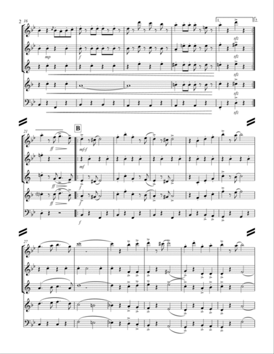 March - Hands Across the Sea (for Woodwind Quintet) Woodwind Quintet scores gallery preview page 3