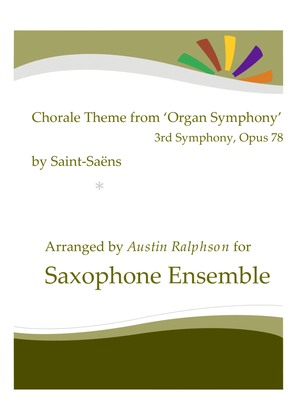 Book cover for Chorale Theme from the Organ Symphony (No.3, Op.78) - sax ensemble