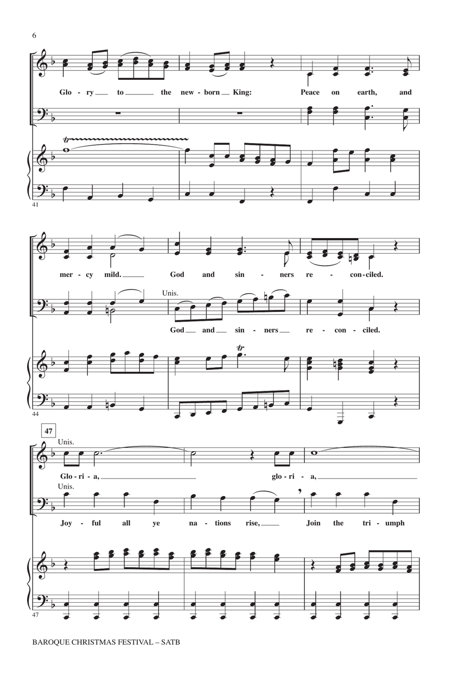 Baroque Christmas Festival (Medley) 4-Part scores gallery preview page 5