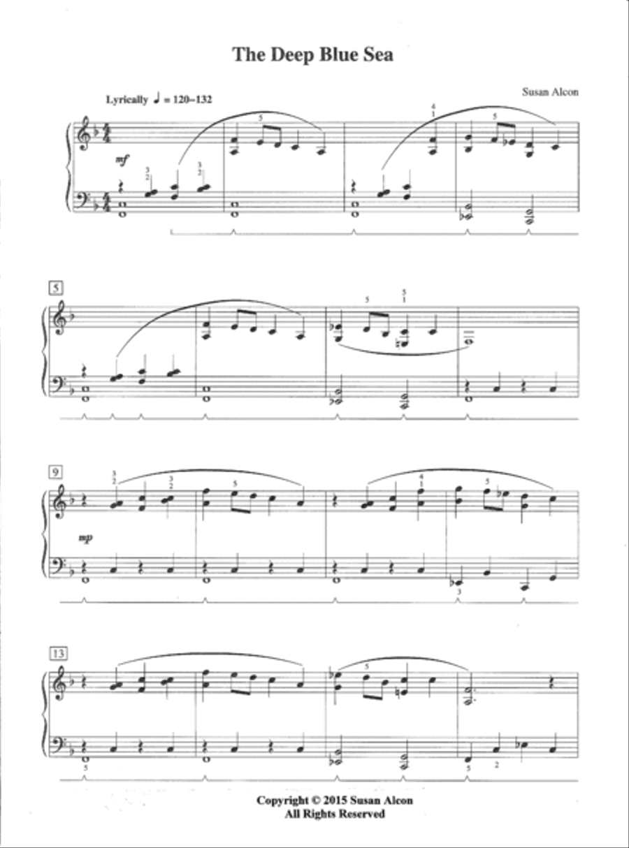 Deep Blue Sea from Wildflowers by Susan Alcon Piano Solo scores gallery preview page 2