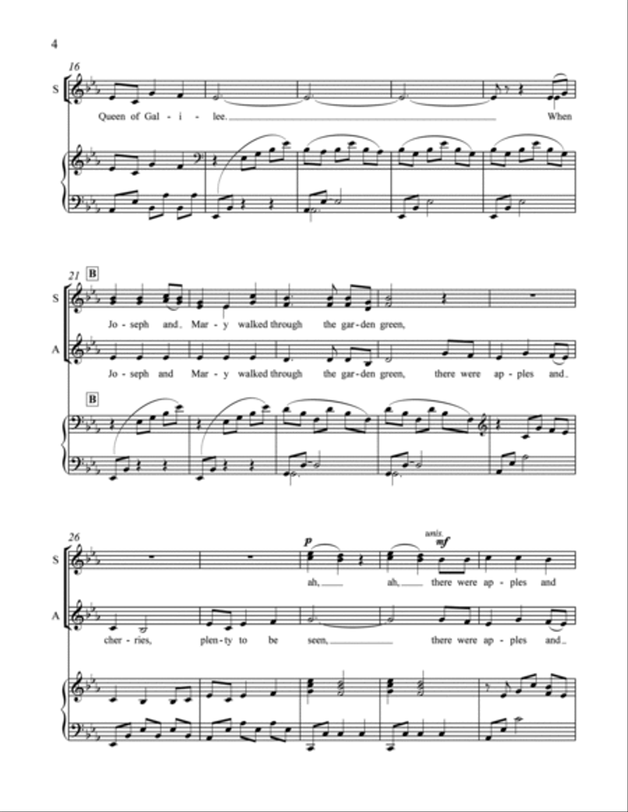 Appalachian Carols: 2. The Cherry Tree Carol SSAA scores gallery preview page 3
