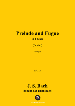 Book cover for J. S. Bach-Prelude and Fugue,BWV 538,for Organ