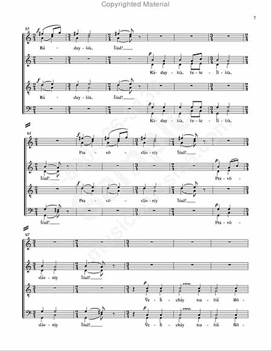 Coronation Scene from 'Boris Godunov' (Choral Parts) 4-Part scores gallery preview page 6