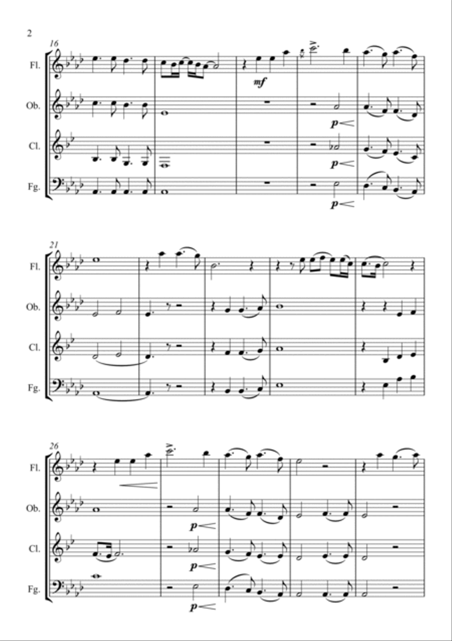 How Great Thou Art Woodwind Quartet scores gallery preview page 2