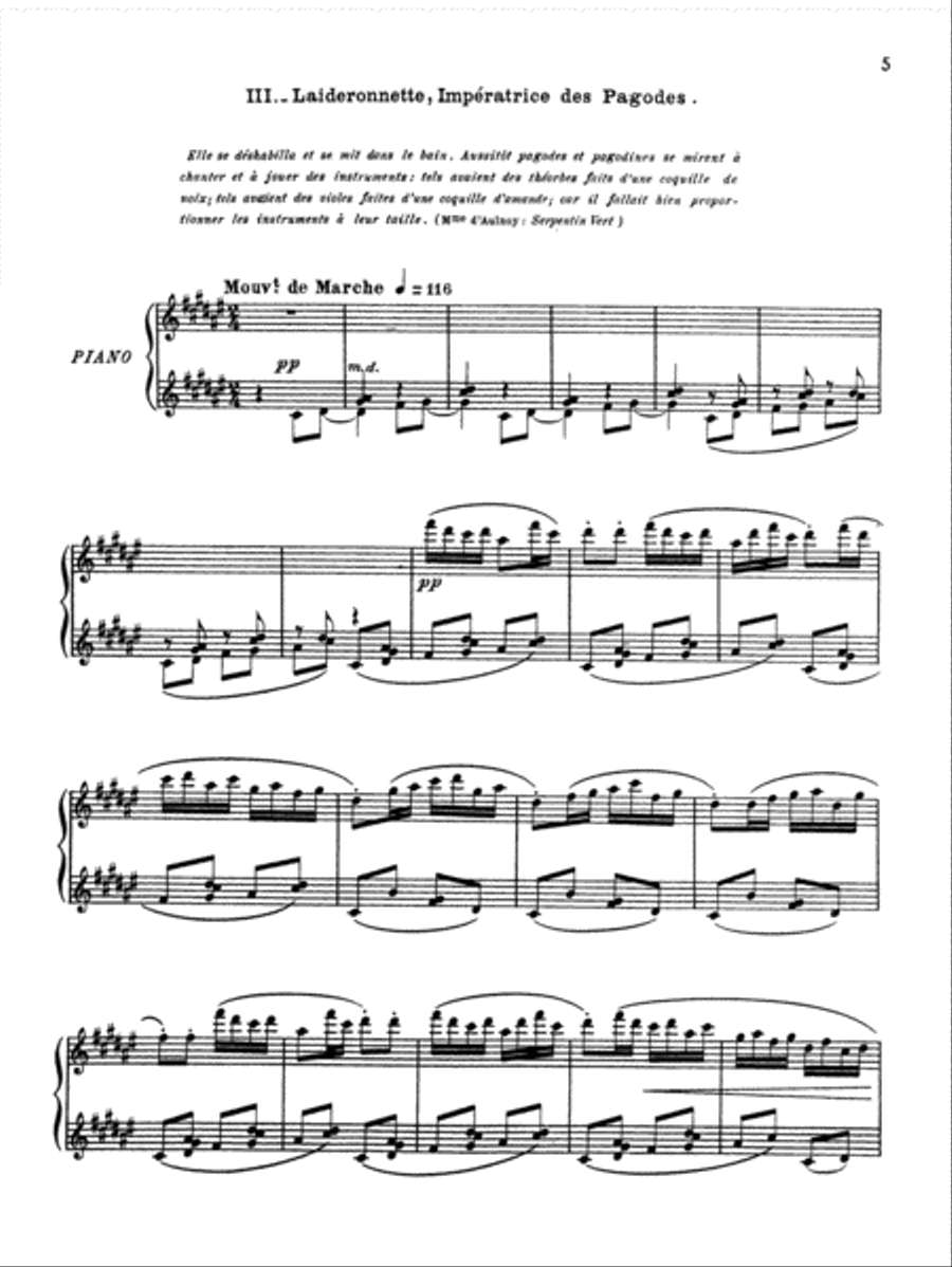 Ravel: Ma Mère l'oye (Mother Goose Suite) Piano Solo scores gallery preview page 1