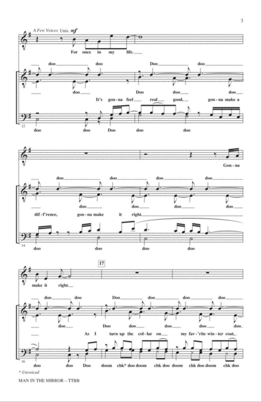 Man In The Mirror (arr. Kirby Shaw) TTBB scores gallery preview page 2