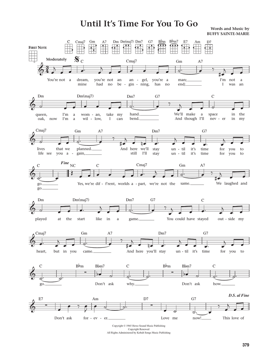 Until It's Time For You To Go (from The Daily Ukulele) (arr. Jim Beloff) Ukulele scores gallery preview page 1