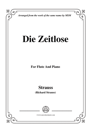 Book cover for Richard Strauss-Die Zeitlose, for Flute and Piano