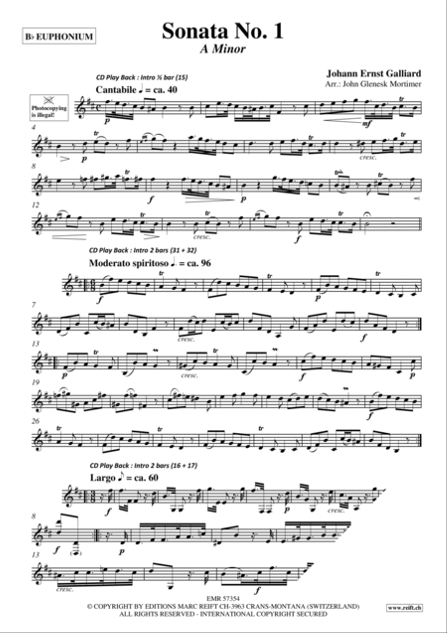 Sonata No. 1 Euphonium scores gallery preview page 3