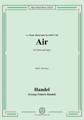 Book cover for Handel-Air,HWV 348 No.6,for Violin and Organ