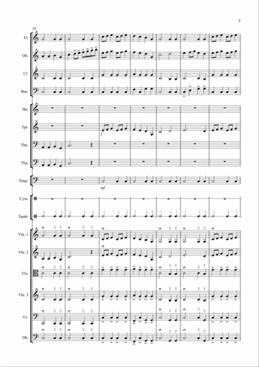 Rigaudon by Purcell for School Orchestra Full Orchestra scores gallery preview page 5