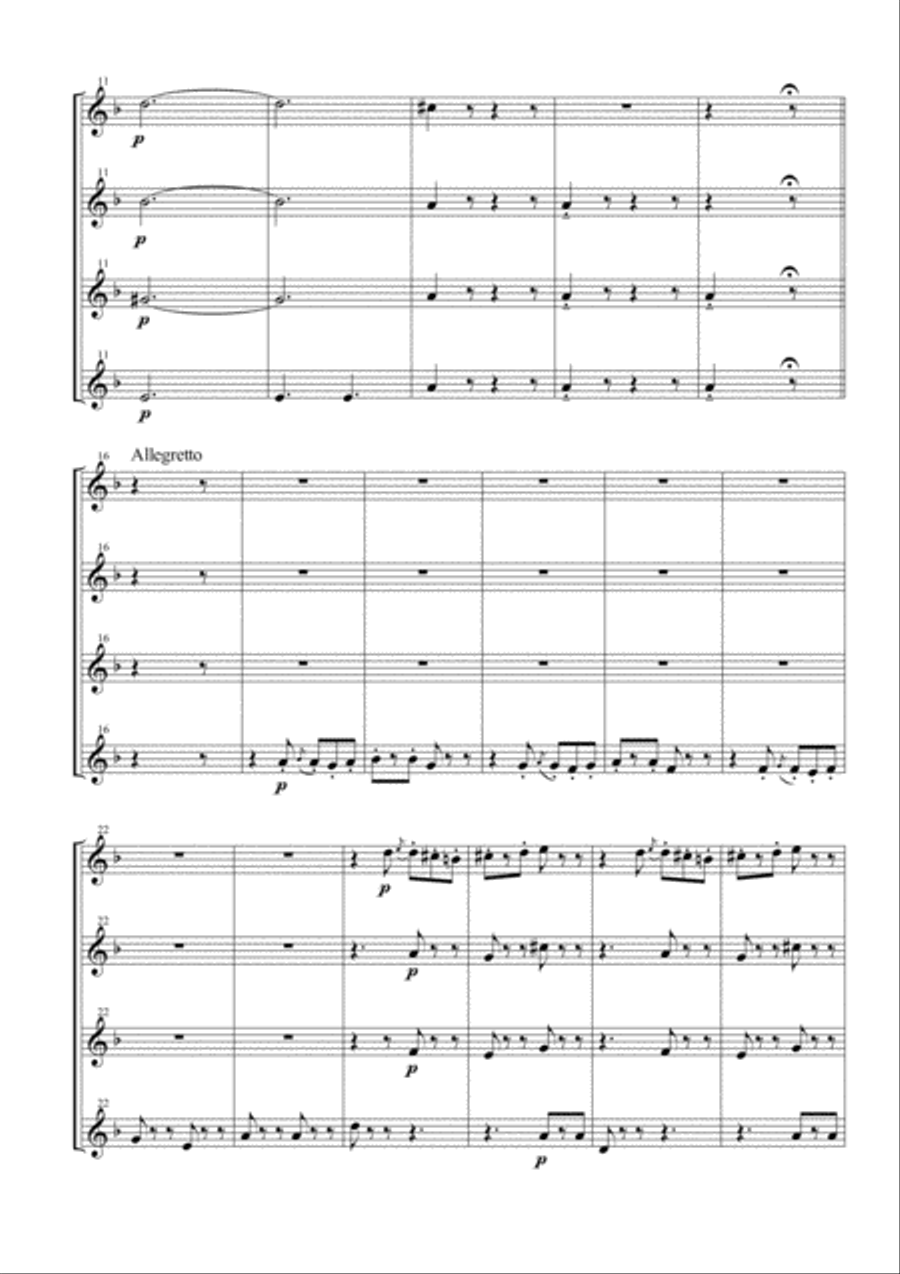 Funeral March of a Marionette for Flute Quartet Flute Quartet scores gallery preview page 2