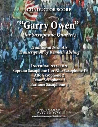 Book cover for March - Garry Owen (for Saxophone Quartet SATB or AATB)