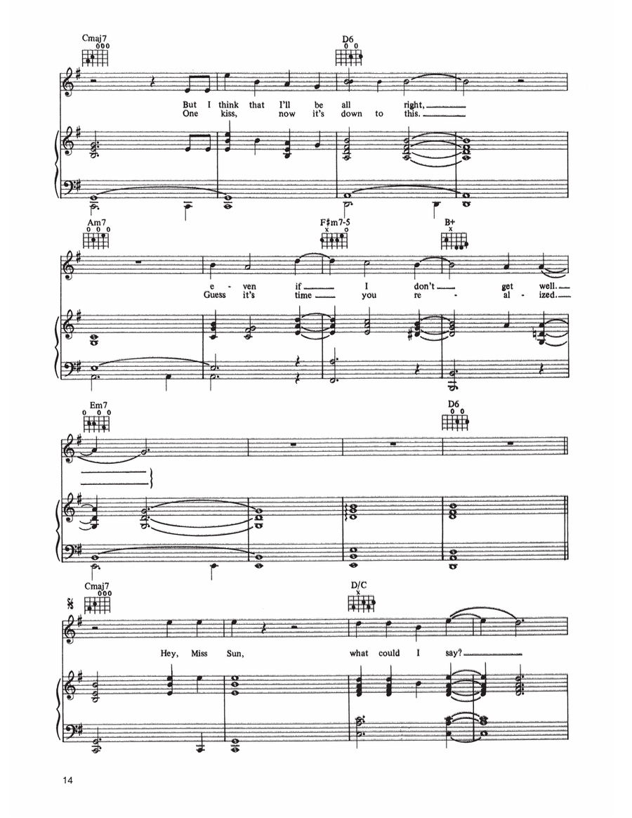 Miss Sun Piano, Vocal, Guitar scores gallery preview page 2