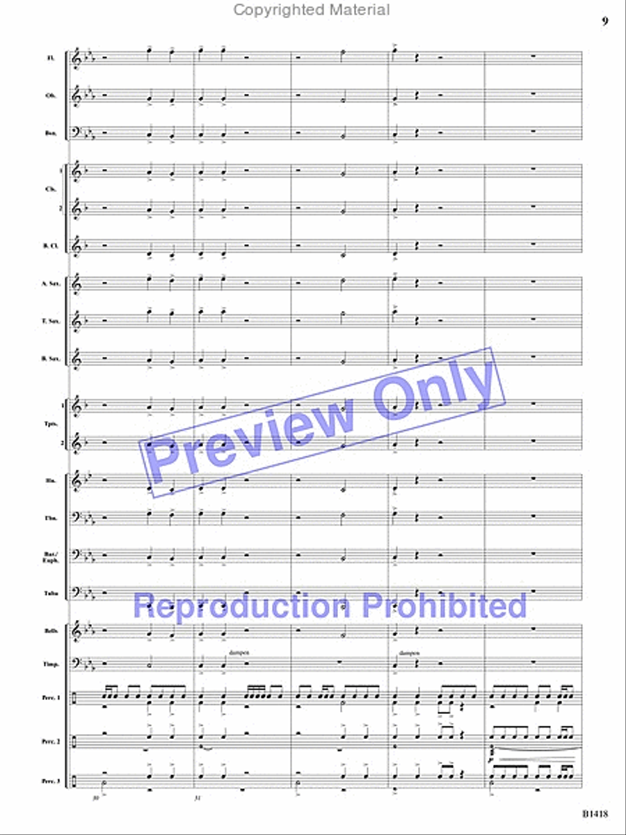 Along the Beaches of Normandy Concert Band scores gallery preview page 22