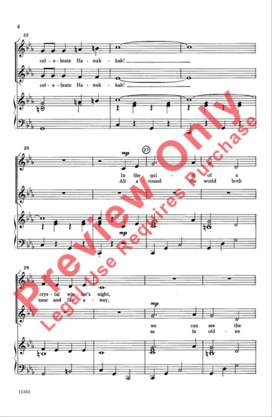 Celebrate Hanukkah 2-Part scores gallery preview page 4