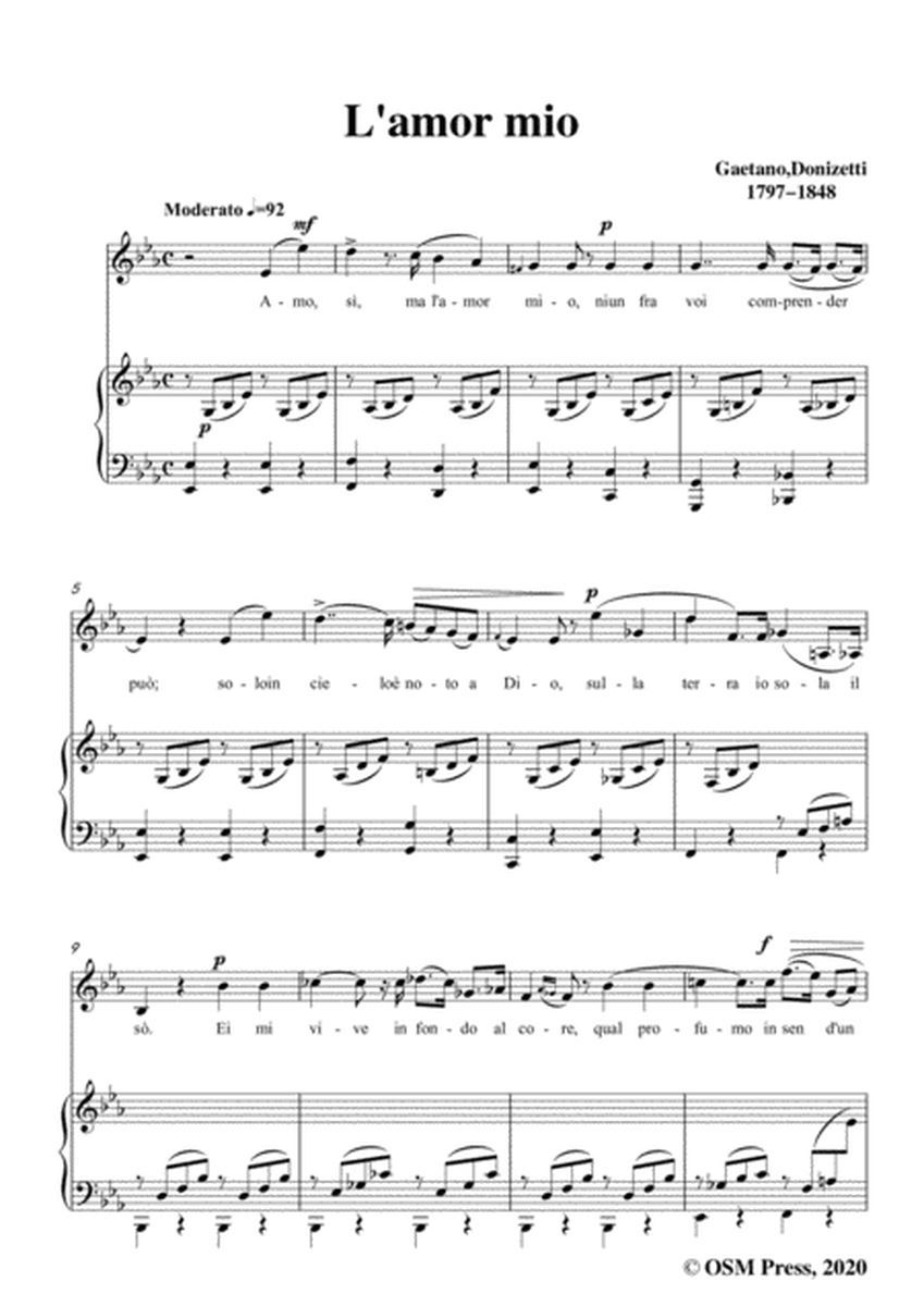Donizetti-L'amor mio,in E flat Major,for Voice and Piano