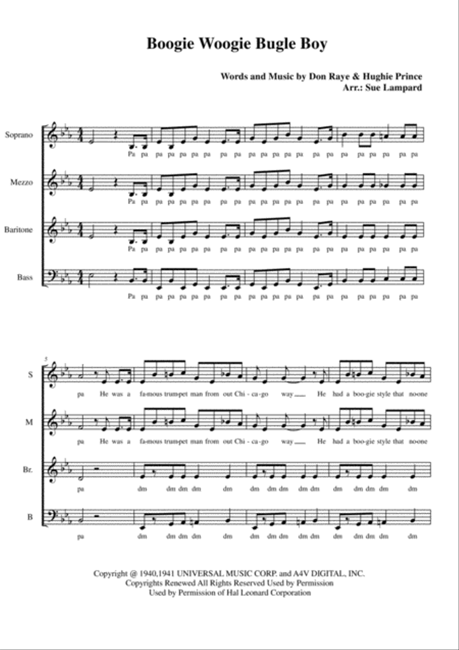 Boogie Woogie Bugle Boy SAT scores gallery preview page 1