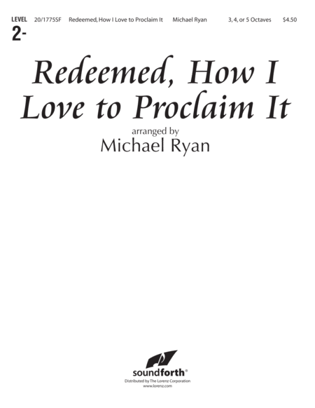 Redeemed, How I Love to Proclaim It