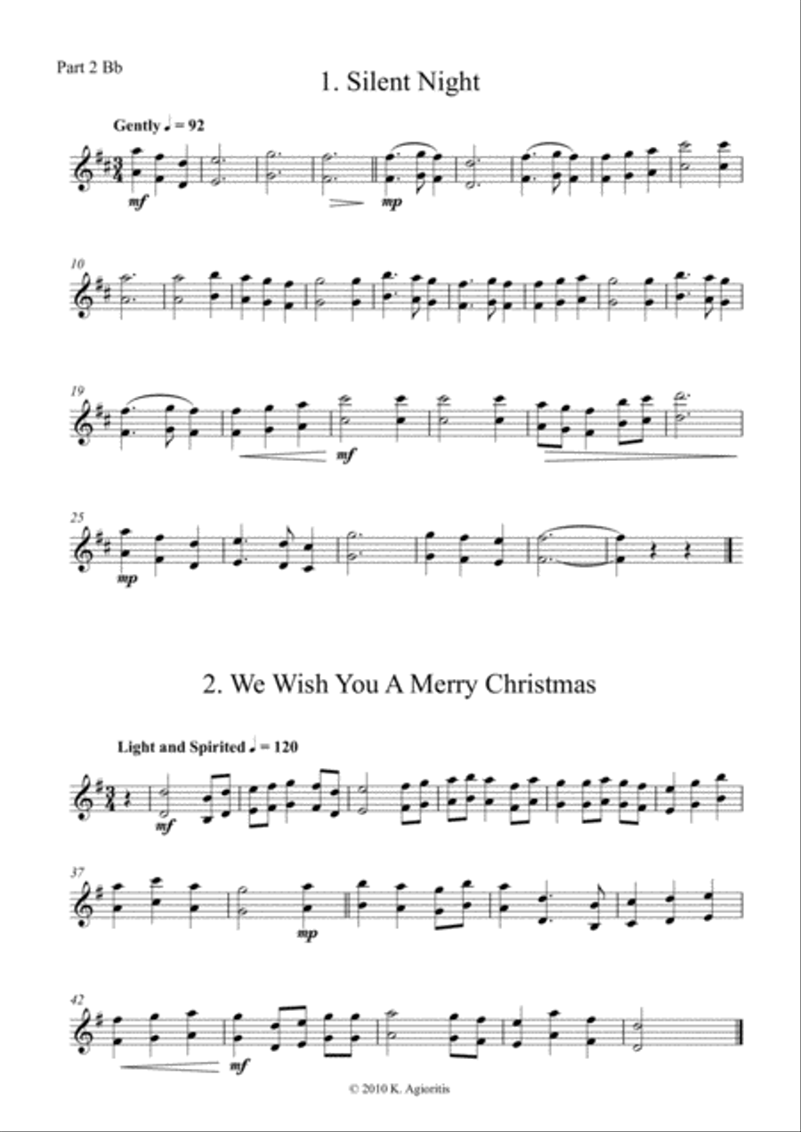 Carols for Four (or more) - Fifteen Carols with Flexible Instrumentation - Part 2 - Bb Treble Clef Concert Band scores gallery preview page 5