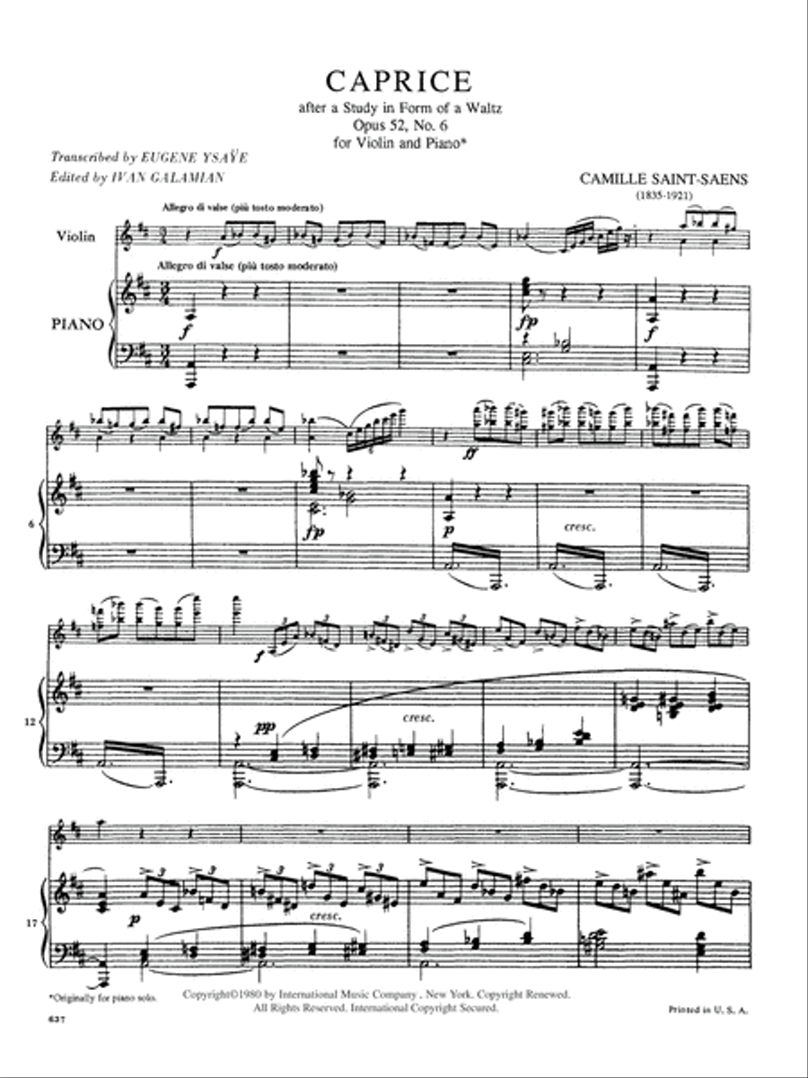 Caprice, Op. 52 (YSAYE-GALAMIAN) Violin Solo scores gallery preview page 2