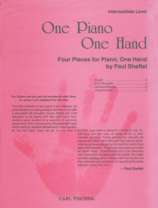 Book cover for One Piano One Hand