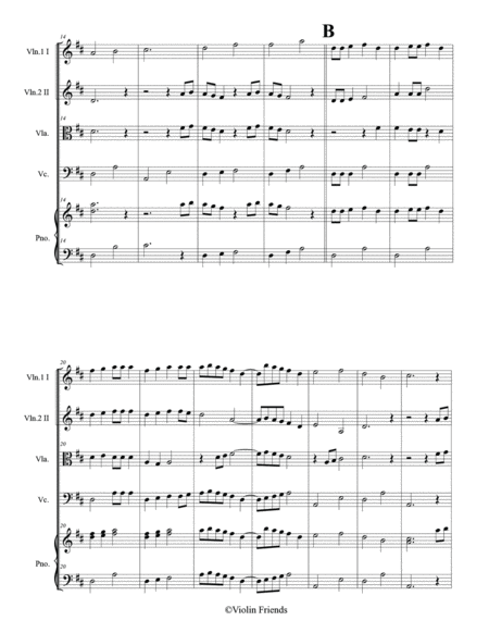 Frère Jaques for Junior String Orchestra or Piano Quintet image number null